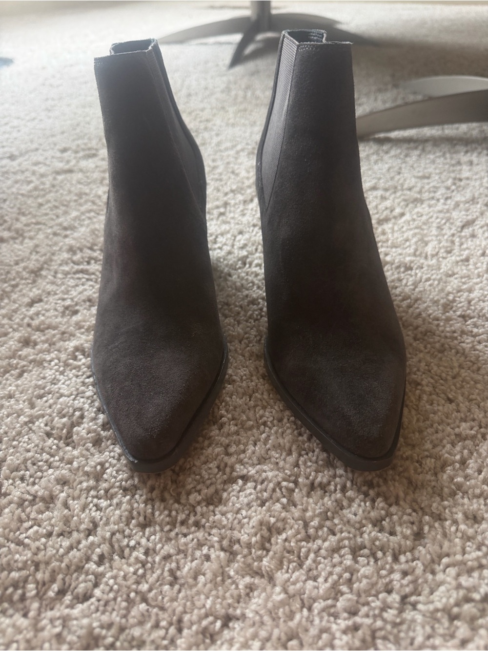 rag & bone Pointed Toe Suede Chelsea Booties - Dark Gray
